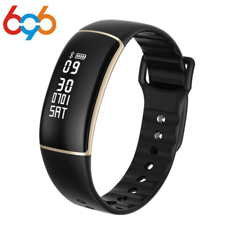 696 A69 Smart Bracelet Wristband Pedometer with Heart Rate Monitor Blood Pressure Fitness Tracker | Электроника