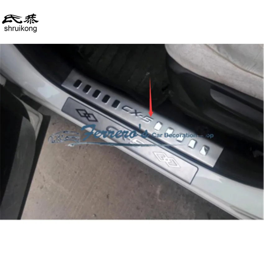 

For Mazda 2013-2015 CX-5 CX5 CX 5 MK1 Stainless Steel Scuff Plate Inside Door Sill Pedal Cover 4PCS/Set High Quality