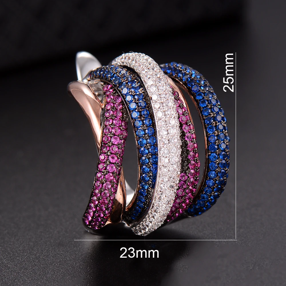 missvikki Luxury Bridal Jewelry Full Austrian crystal Hoop Earrings Prevent allergy Accessories For Noble Fashion women's Ladies |