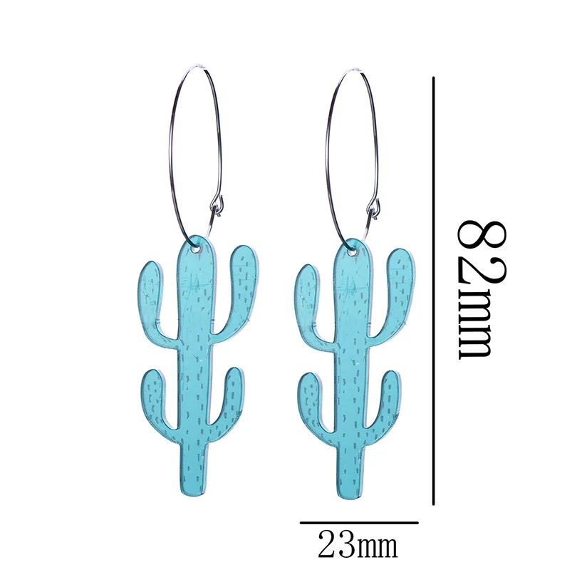 2018 Новинка Паркер стиль Зеленый Кактус акриловые серьги преувеличенные
