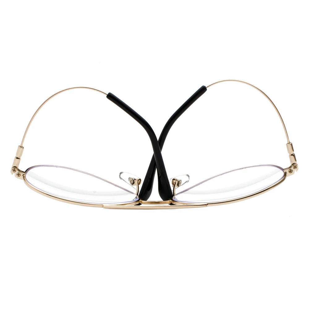 Lenspace memory металлические очки для женщин оптический 2019 Золотой Большой анти синий