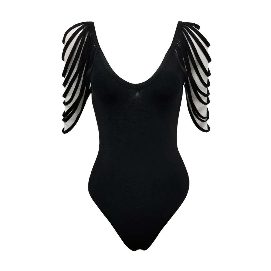 Женский Облегающий комбинезон CIEMIILI однотонный с v образным вырезом и кисточками