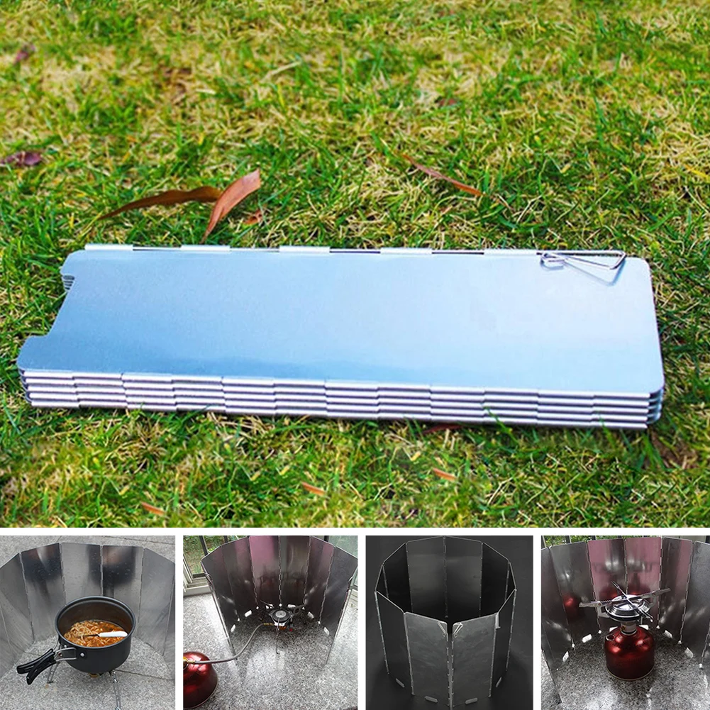 10 пластин Сложите Открытый походная плита ветрозащитный экран плиты Экран