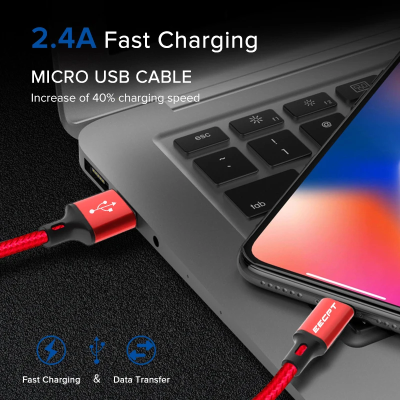 Кабель Micro USB EECPT провод для быстрой зарядки и передачи данных зарядный шнур Samsung S7
