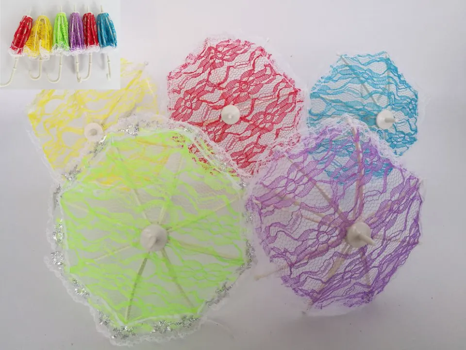 Набор аксессуаров для кукол Барби 2 шт. пластиковый кружевной зонтик аксессуары