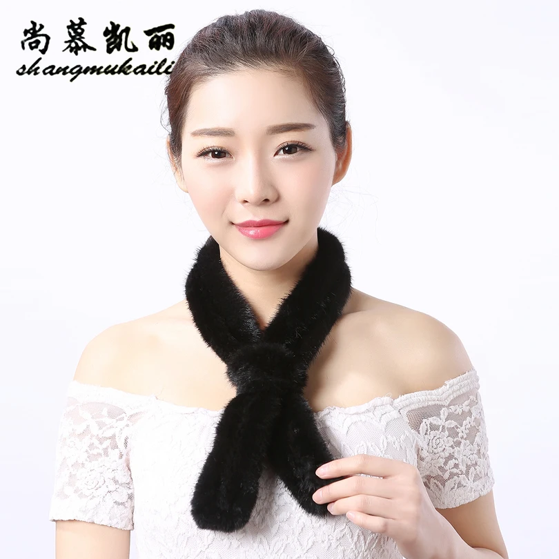 Для женщин шарф меховой воротник Обёрточная бумага Шарфы для натуральной
