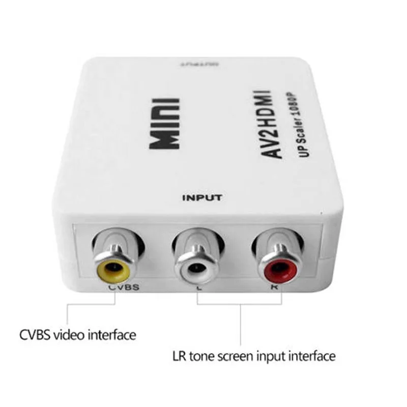 Мини преобразователь AV в HDMI адаптер AV2HDMI RCA CVBS к для HD TV DVD JR сделки|Компьютерные