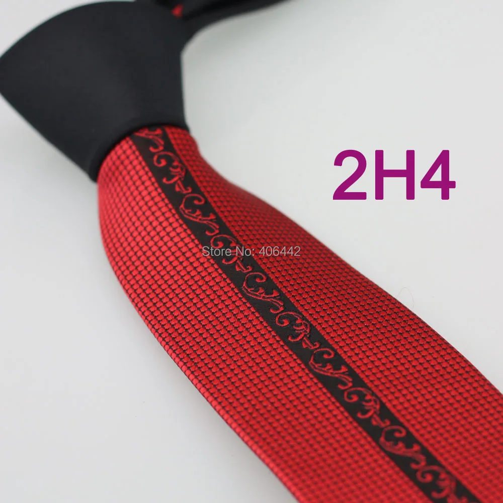 Черные галстуки COACHELLA контрастные красные клетчатые с черными полосками Пейсли