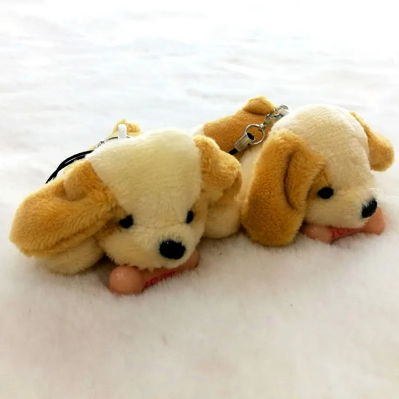 Cute mini 7cm Plush Toy Small Pendant Novelty Dog With Bone Creative Gift Keychain Trick Funny Toys | Игрушки и хобби