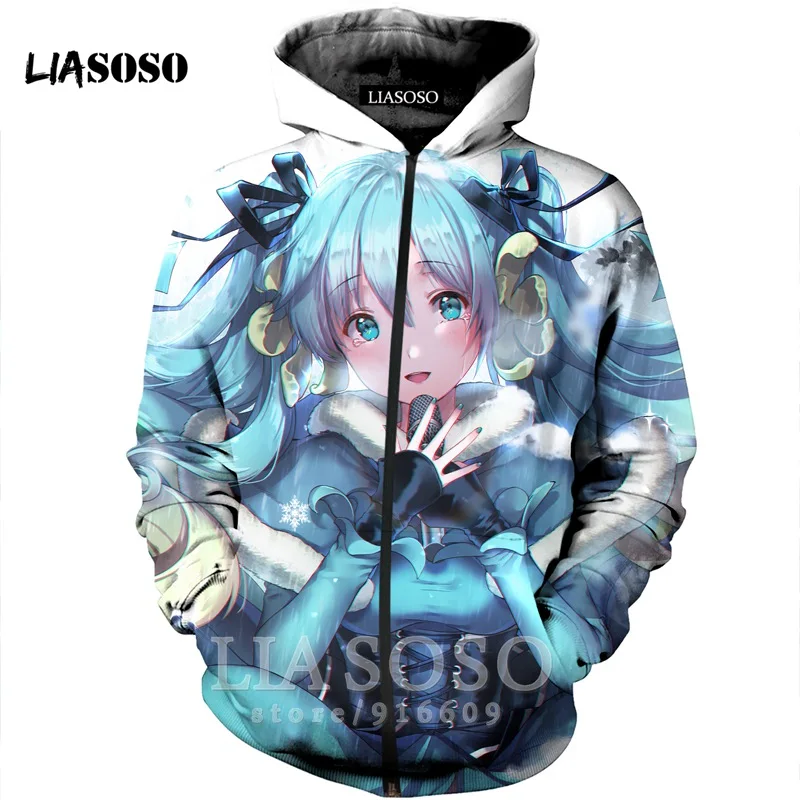 10 Забавные 3D принт унисекс аниме VOCALOID Hatsune Толстовка Miku мяч homme Толстовка Топ Harajuku рубашка на молнии толстовки рок hoodieE594 - Цвет: 10