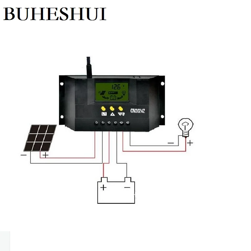 Контроллер солнечной панели BUHESHUI CM3024 контроллер зарядного устройства с ЖК
