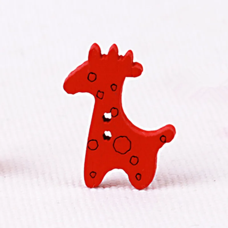 17*25 мм разноцветный резной деревянный жираф гравированные пуговицы Олень