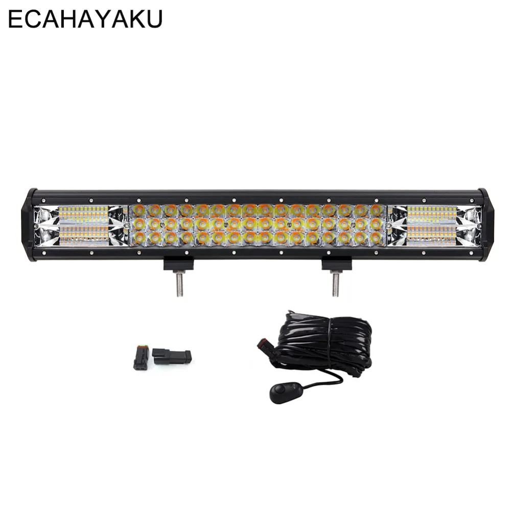 ECAHAYAKU 20 дюймов Автомобильный светодиодный светильник бар 4000 к 6000 К стробоскоп