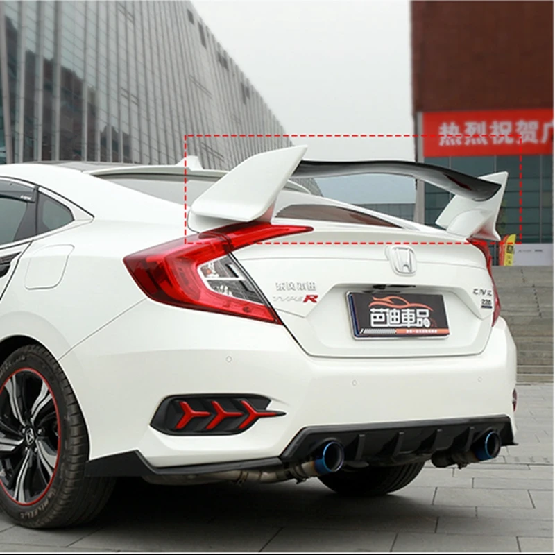 Автомобильные аксессуары спойлер для Honda Civic 2016 2019 авто АБС пластик без краски
