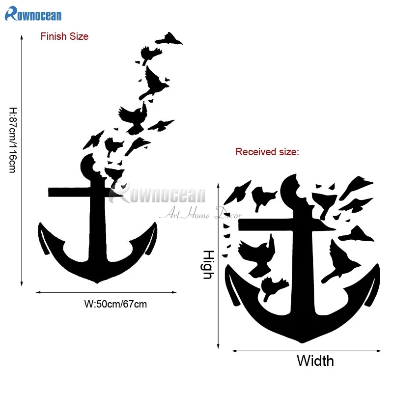 Брендовая Высококачественная Настенная Наклейка с якорем и белыми голубями
