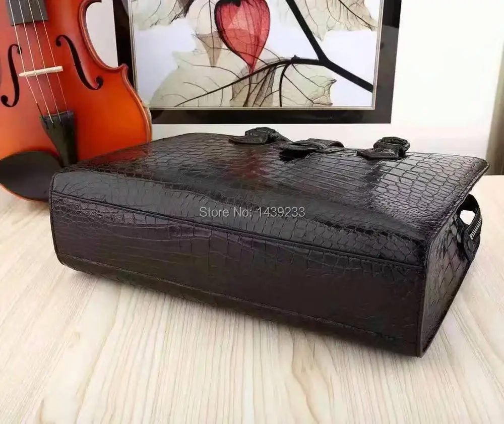 Мужской портфель из 100% натуральной кожи крокодила сумка для ноутбука мужская