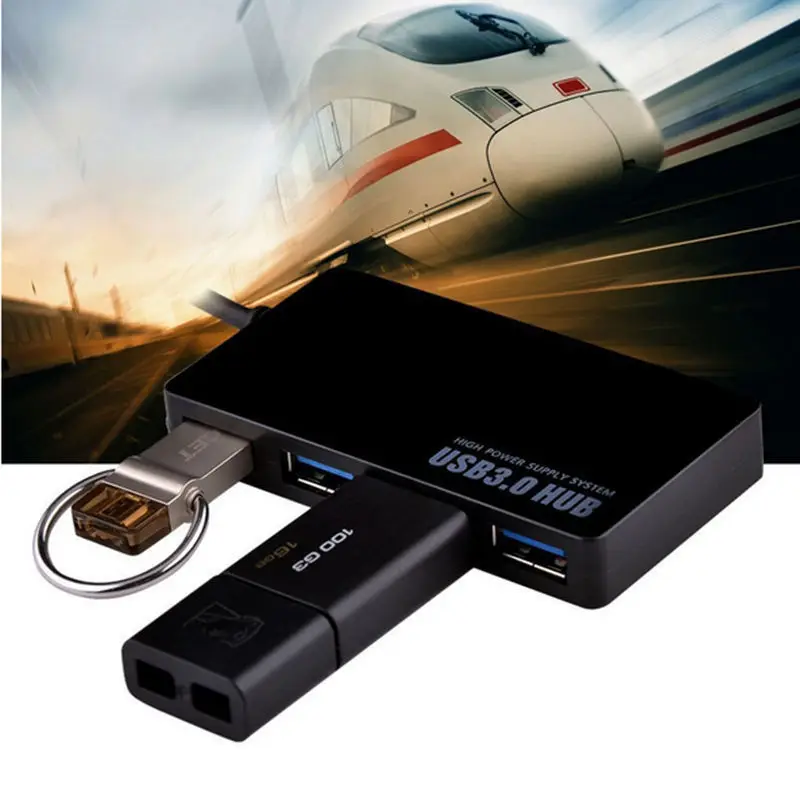 4 портовый USB3.0 концентратор 5 Гбит/с Портативный компактный USB разветвитель