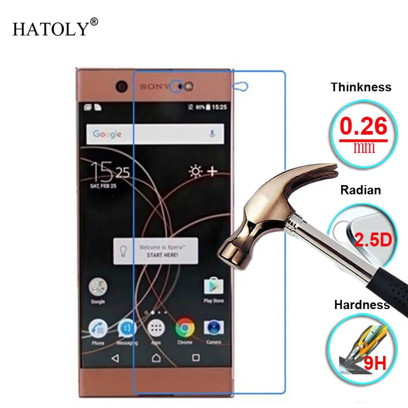 2 шт. закаленное стекло для Sony Xperia XA1 Защита экрана ультратонкая пленка телефона с