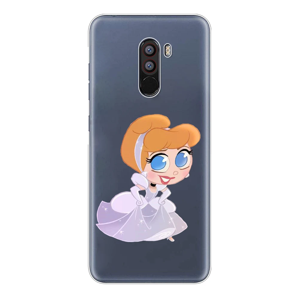For Xiaomi Pocophone F1 Case Cover 6.18&quot Soft TPU Silicone Poco Fundas Luxury Cute Cartoon Princess Phone Shell |