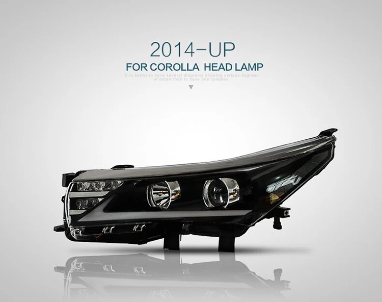Легкая светодиодная фара в сборе для Toyota Corolla левая и правая сторона DRL дневные ходовые огни сигнал