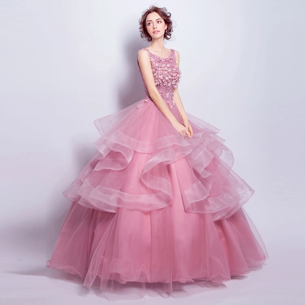 Ангел Свадебное Платье Брак Вечернее Невесты Пром Vestido Де Noiva 2017 Цветы pink7201 |