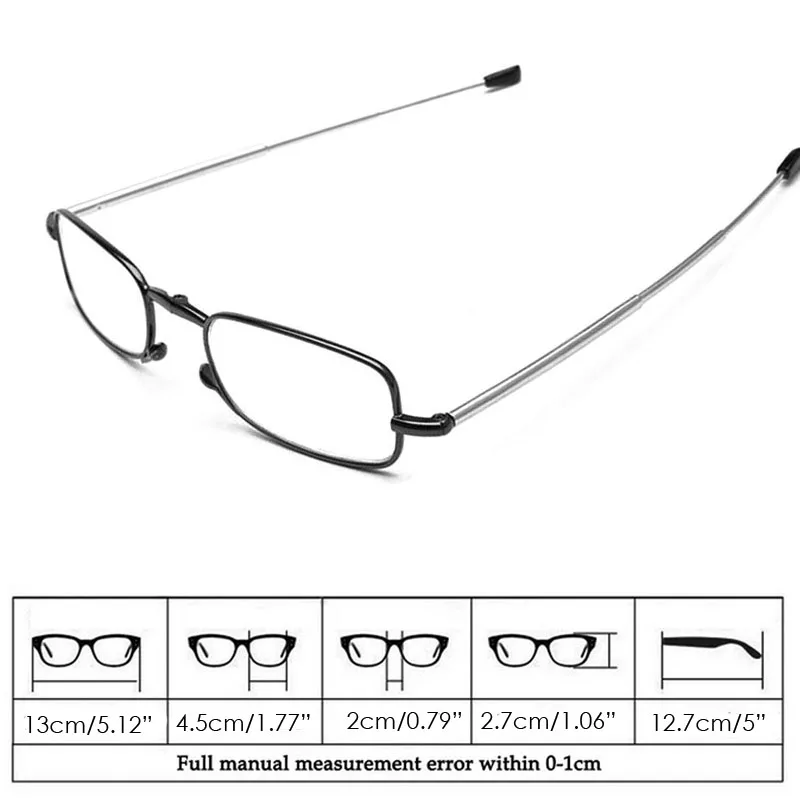 

Unisex Women Men Slim Portable Telescopic Foot Reading Glasses folding Rotation Eyeglasses +1.0 +1.5 +2.0 +2.5 +3.0 +3.5 +4.0