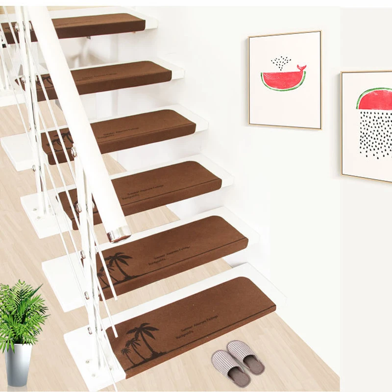5 шт. Нескользящие Коврики для лестницы с принтом кокосового дерева|indoor mats|stair matsmat
