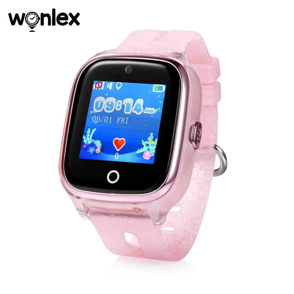 KT01-wifi-Pink Wonlex новейшие плавательные часы IP67 Водонепроницаемый gps позиционирование смарт-трекер многофункциональный микро-разговор лучшие подарки для детей - Цвет: KT01-wifi-Pink