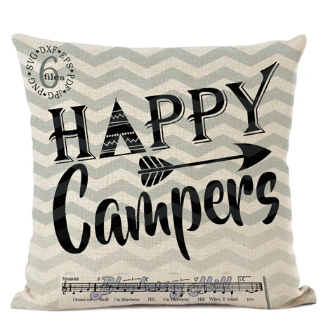 12 Happy Camper наволочка для подушки, декоративные подушки для дома, сада, наволочка, льняные подарки, Cojines Decorativos Para Sof - Цвет: 12