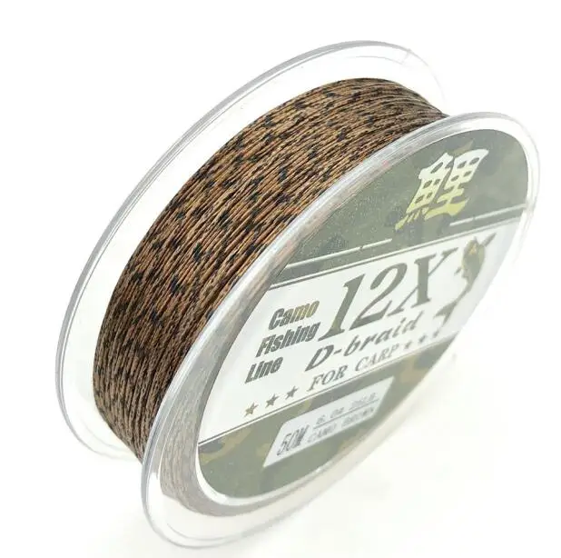 25LB Camo Brown 12 струн 50 м/катушка ловля карпа мягкий крючок звено без покрытия оплетка линия для волос Rig более плавно лидер 25IB 35IB - Цвет: 25LB Camo Brown