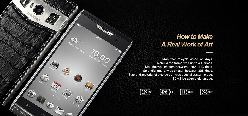 Doogee T3 4 г мобильного телефона Оперативная память 3 ГБ Встроенная 32 4.7 дюймов MTK6753 Octa
