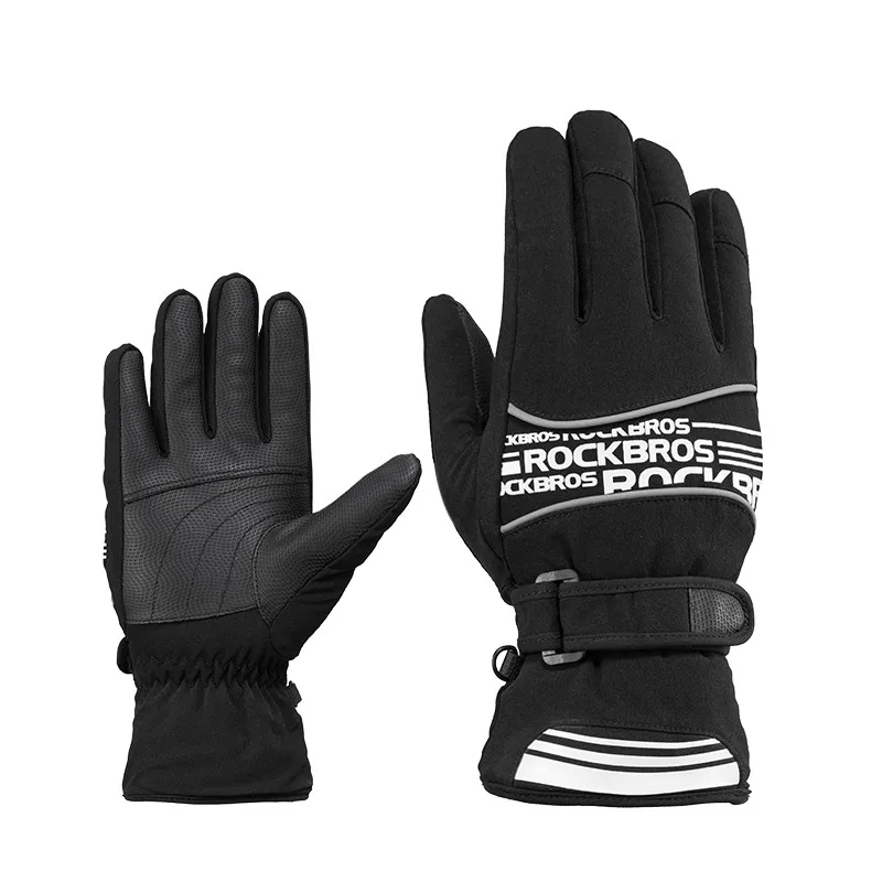 S132Black ROCKBROS-30 градусов Водонепроницаемые лыжные перчатки ветрозащитные снегоходов сноуборд перчатки зимние спортивные флис Термальность Лыжные Спортные Перчатки - Цвет: S132Black