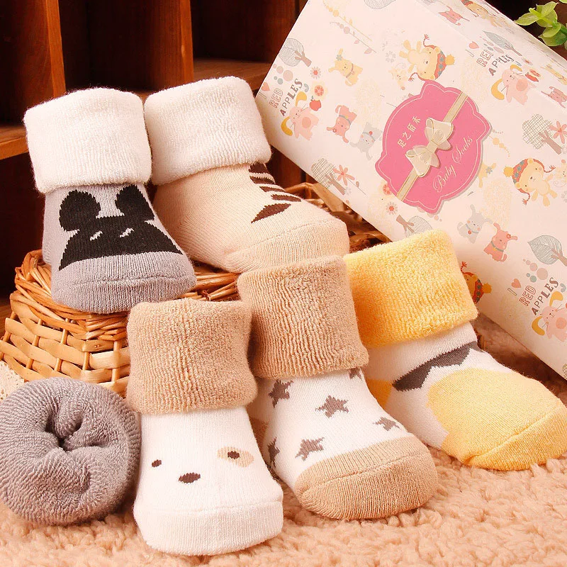 DreamShining/зимние теплые носки для детей нескользящие новорожденных мягкие