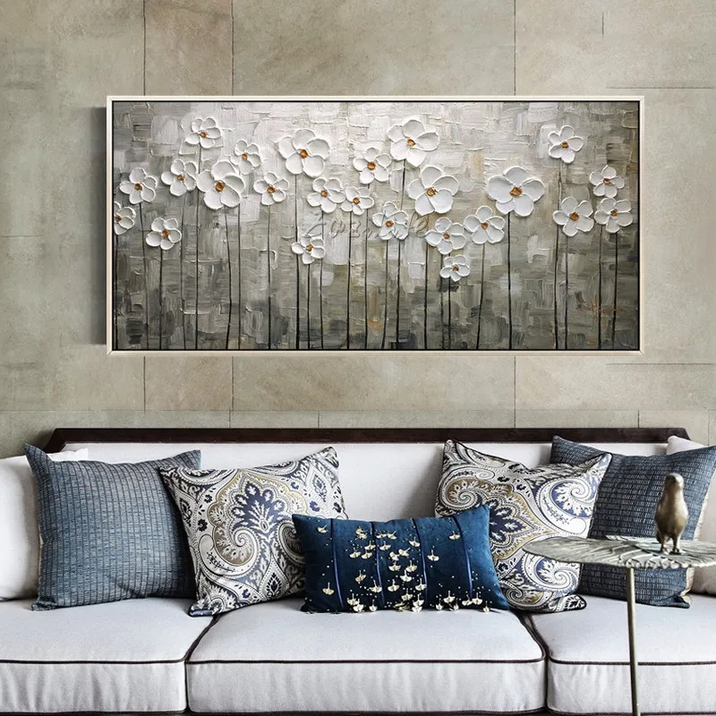Картина на холсте quadros caudros decoracion палитра нож 3D текстура Цветочная живопись