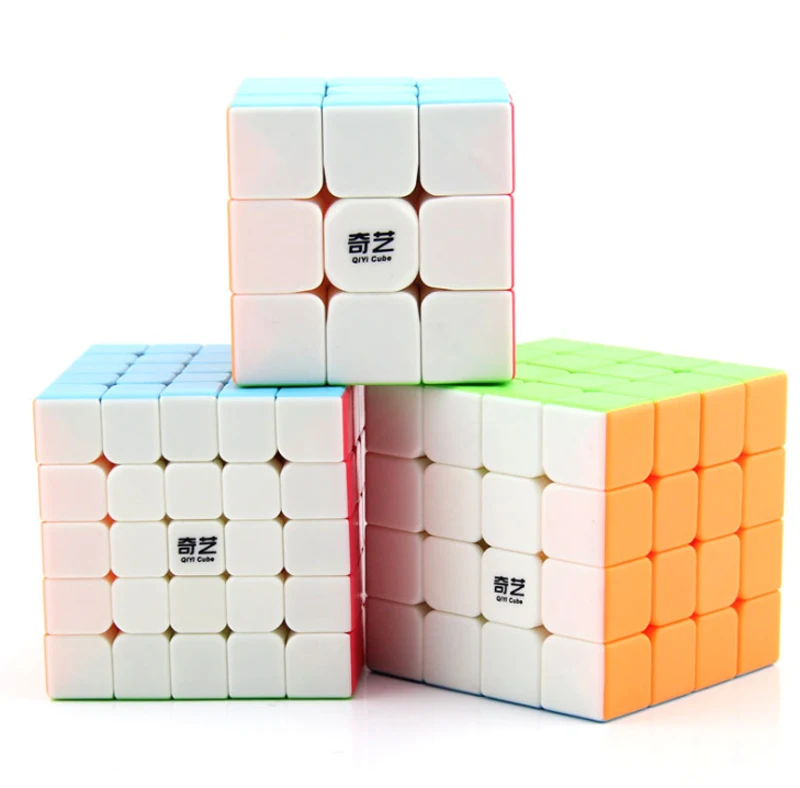 4 шт./компл. Qidi S 2x2 QiYi воин W 3x3 Stickerless Скорость куб QiYuan S 4x4 красочные QiZheng S 5x5 красных цветов, Магический кубик, рождественский подарок