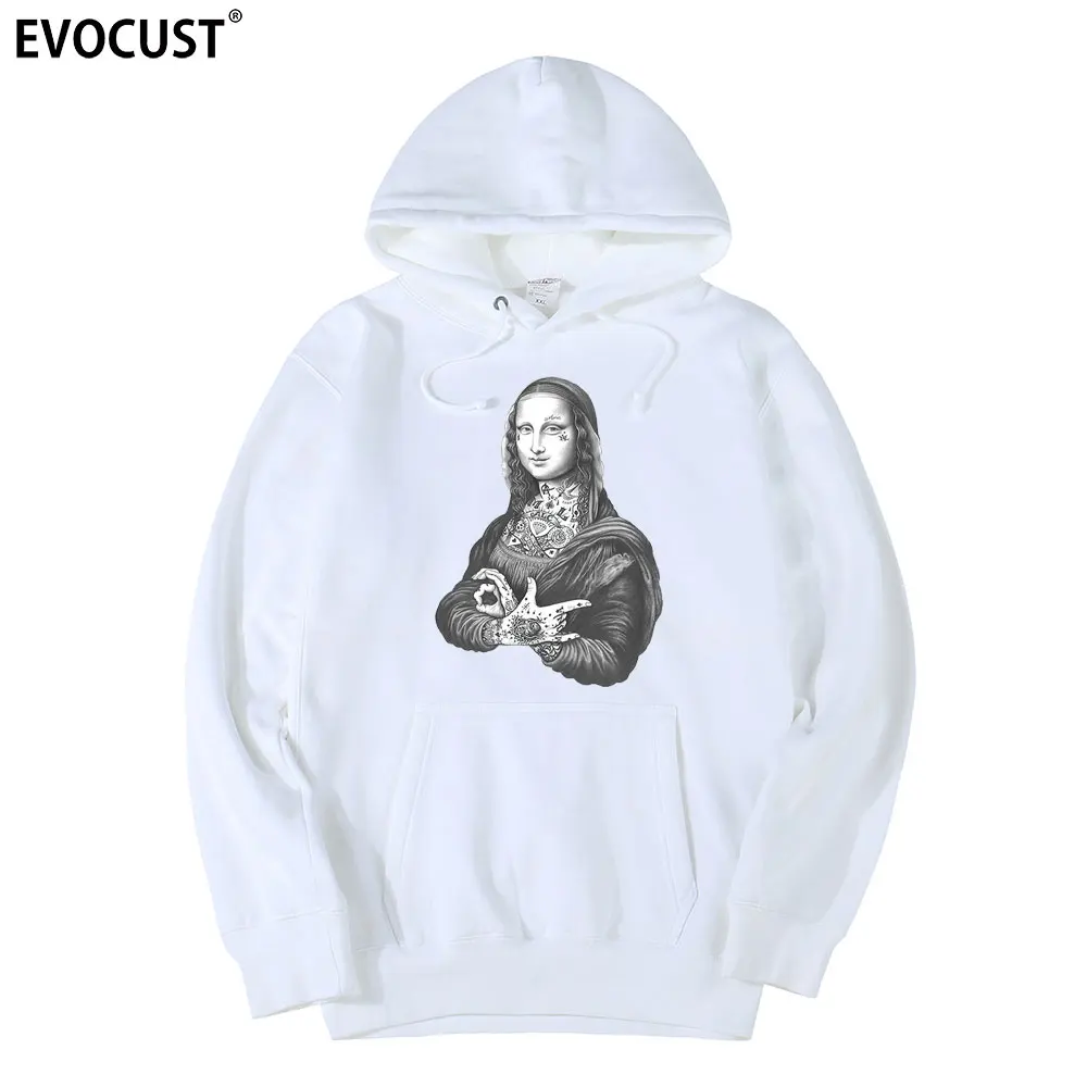 Толстовки унисекс из чесаного хлопка с капюшоном и татуировкой да VINCI MONALISA ROCK |