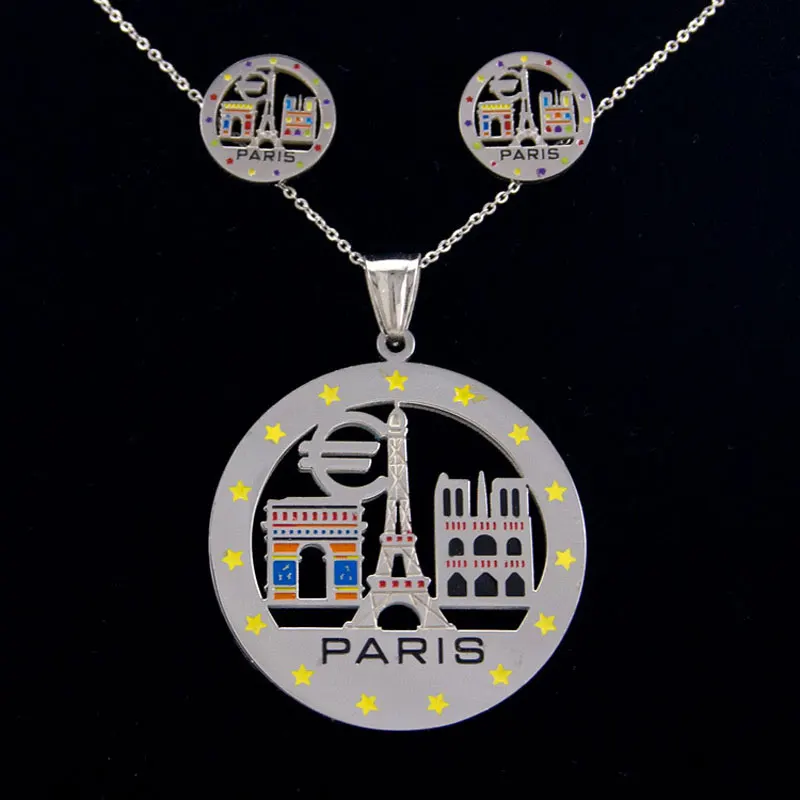 Женский комплект из колье и серёг нержавеющей стали|necklace and earrings|brand jewelry setsfashion set |