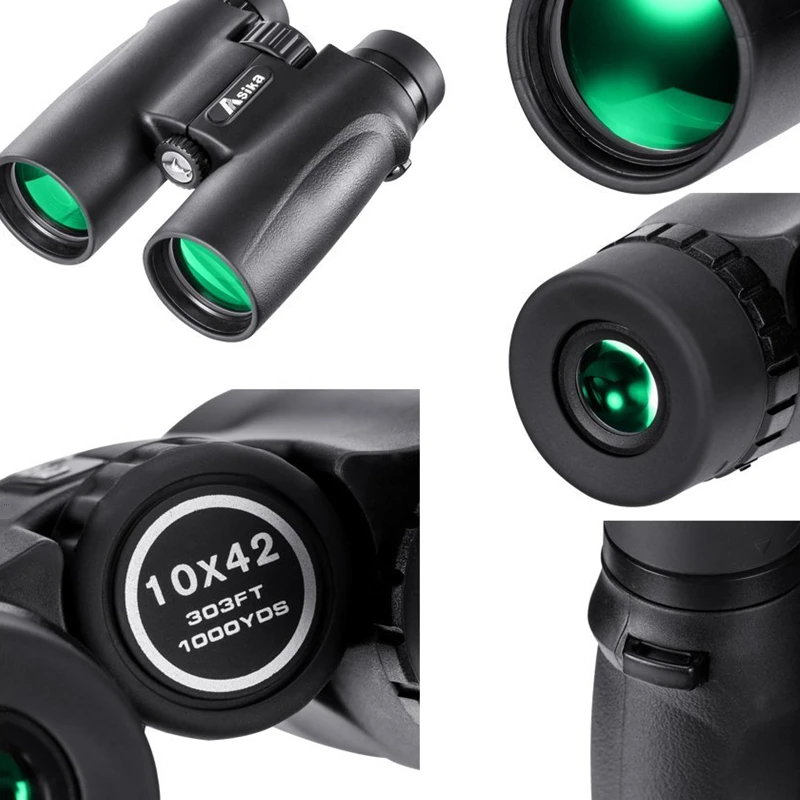 Бинокль Asika 10x42 высококачественный телескоп Военный ночного видения binoculo высокой мощности Телескопический для охотничьей оптики черный