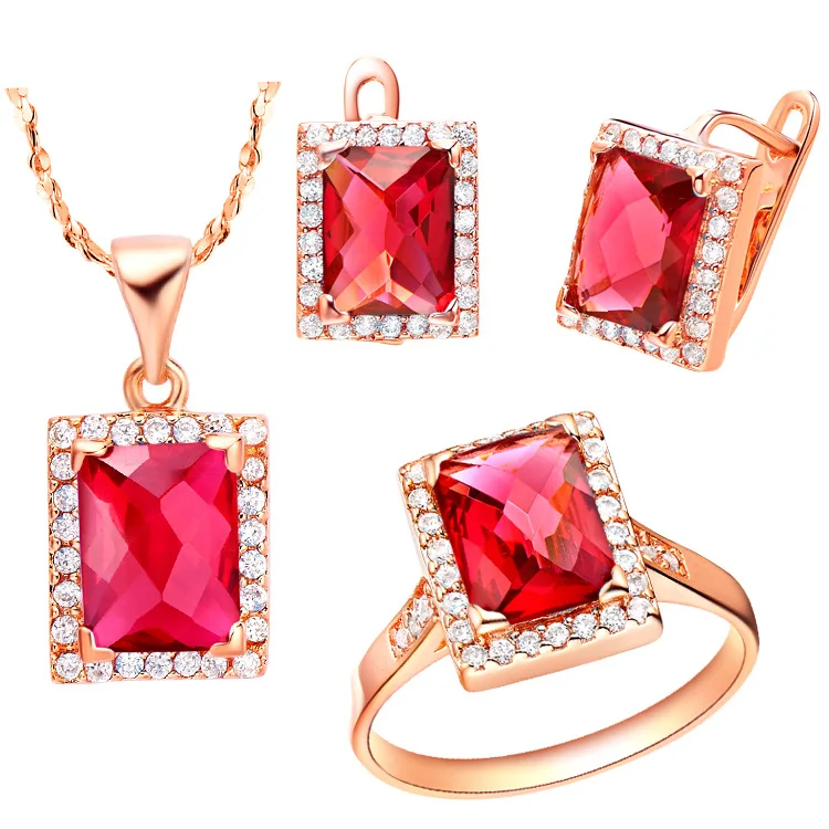 Роскошное кольцо ожерелье серьги ювелирный набор сделан из австрийского