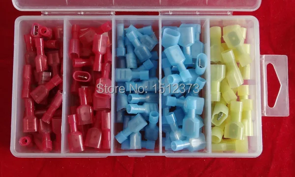 25 штук мешок двойной обжимной нейлон полностью изолирующий Мужской конец 22 18AWG (0