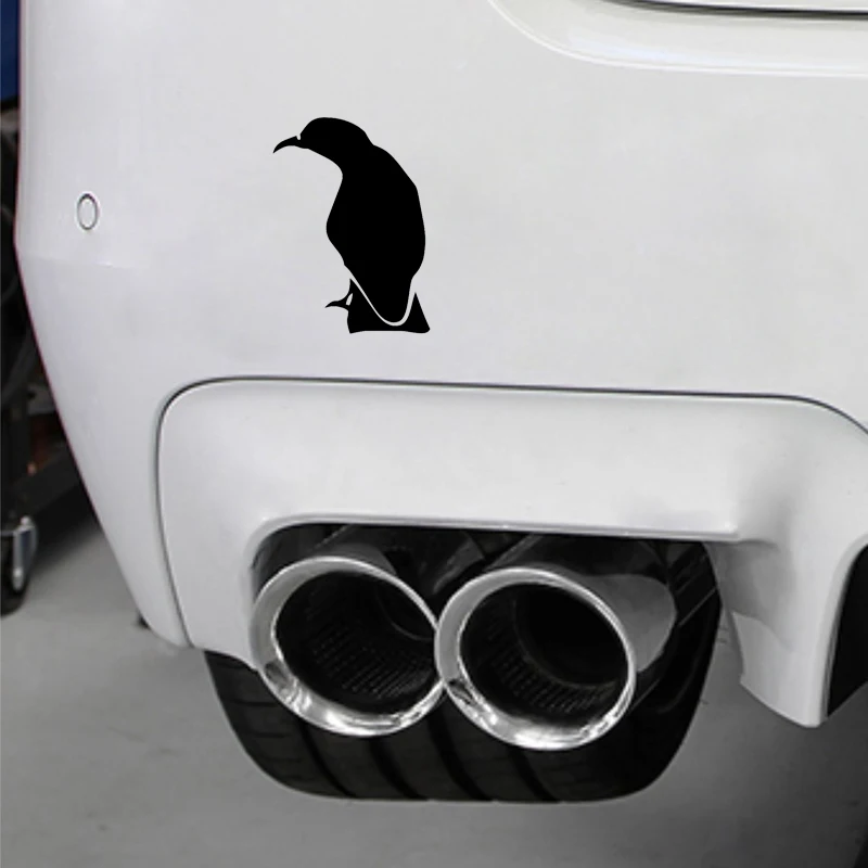 

YJZT 10CM*14CM Personality CROW Vinyl Motorcycle Car Sticker Decoration Decal Black/Silver C11-1255