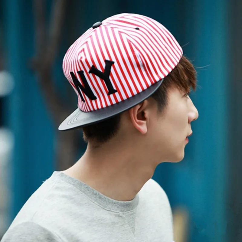 Male summer navy style stripe baseball 