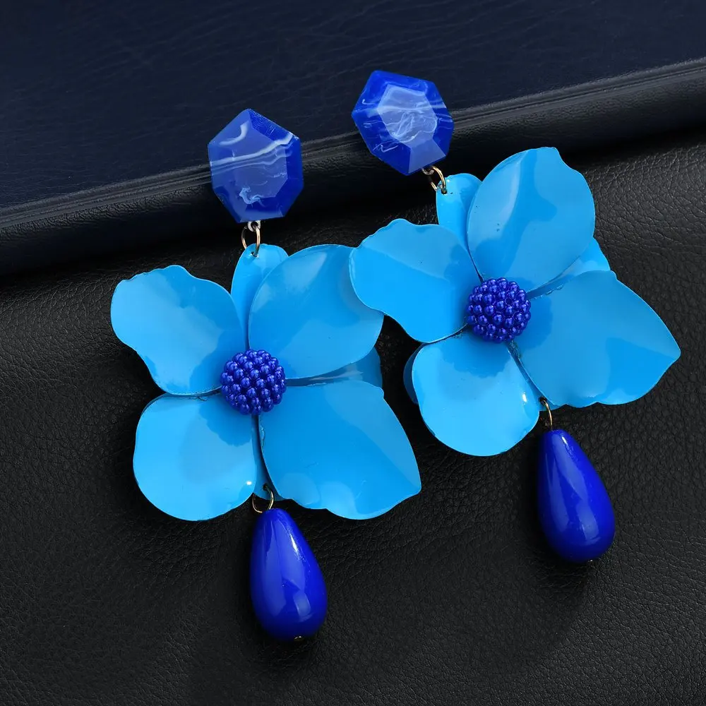 Романтические цветные серьги с цветком hyperbole модные яркие сексуальные