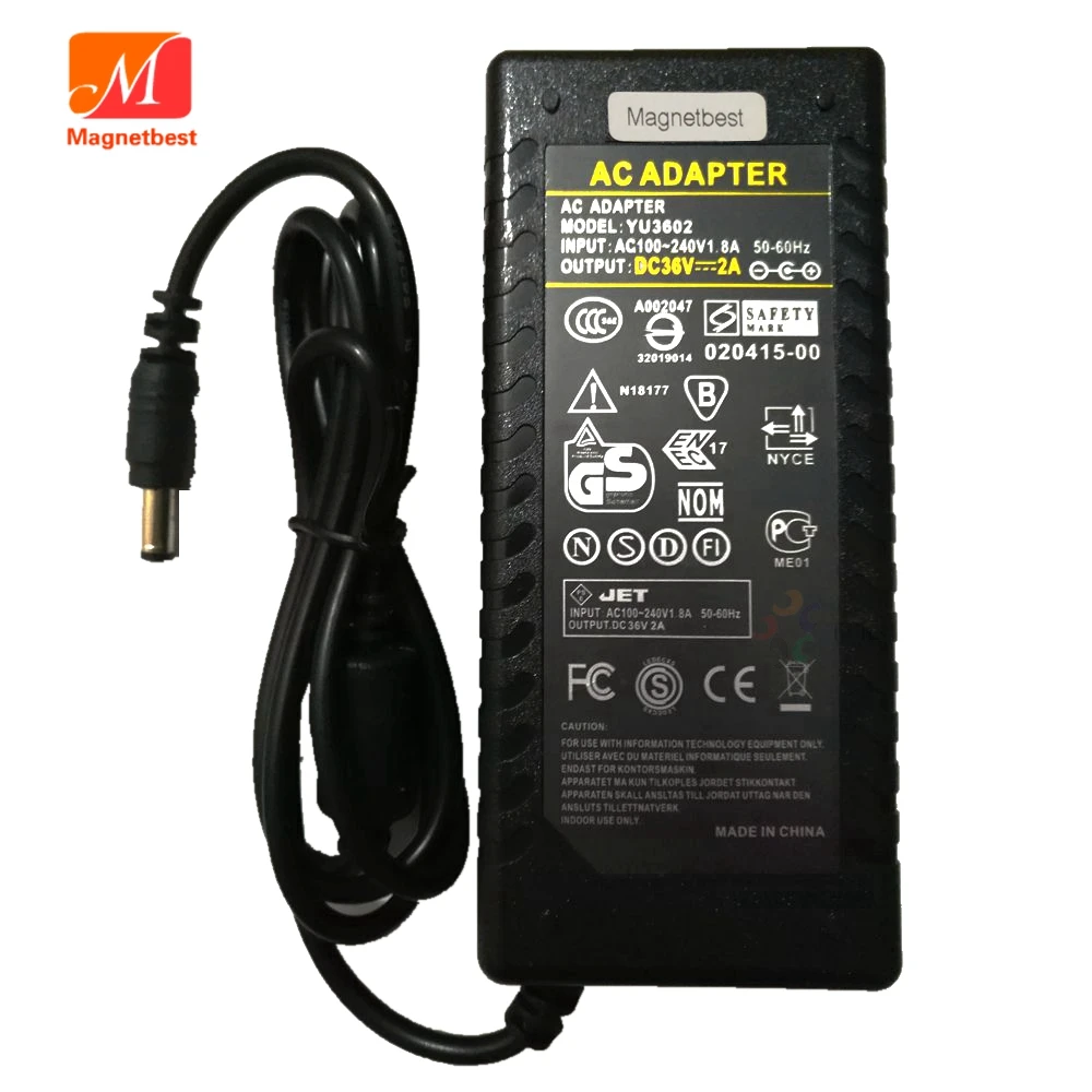 36V 2A AC DC адаптер зарядное устройство 36V2A 72W с микросхемой IC для LED жесткая полоса CCTV
