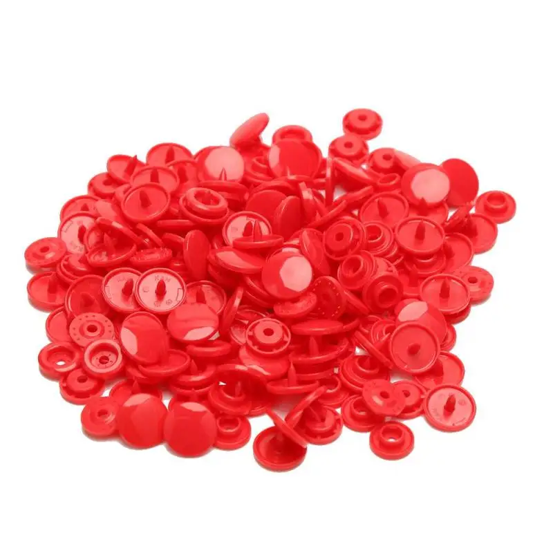 50pcs Red 1 Набор защелок кнопка пресс ручная машина крепеж оснастка плоскогубцы Пробивной инструмент T5 смоляные кнопки пресс-шпилька ткань для DIY Швейные Инструменты - Цвет: 50pcs Red