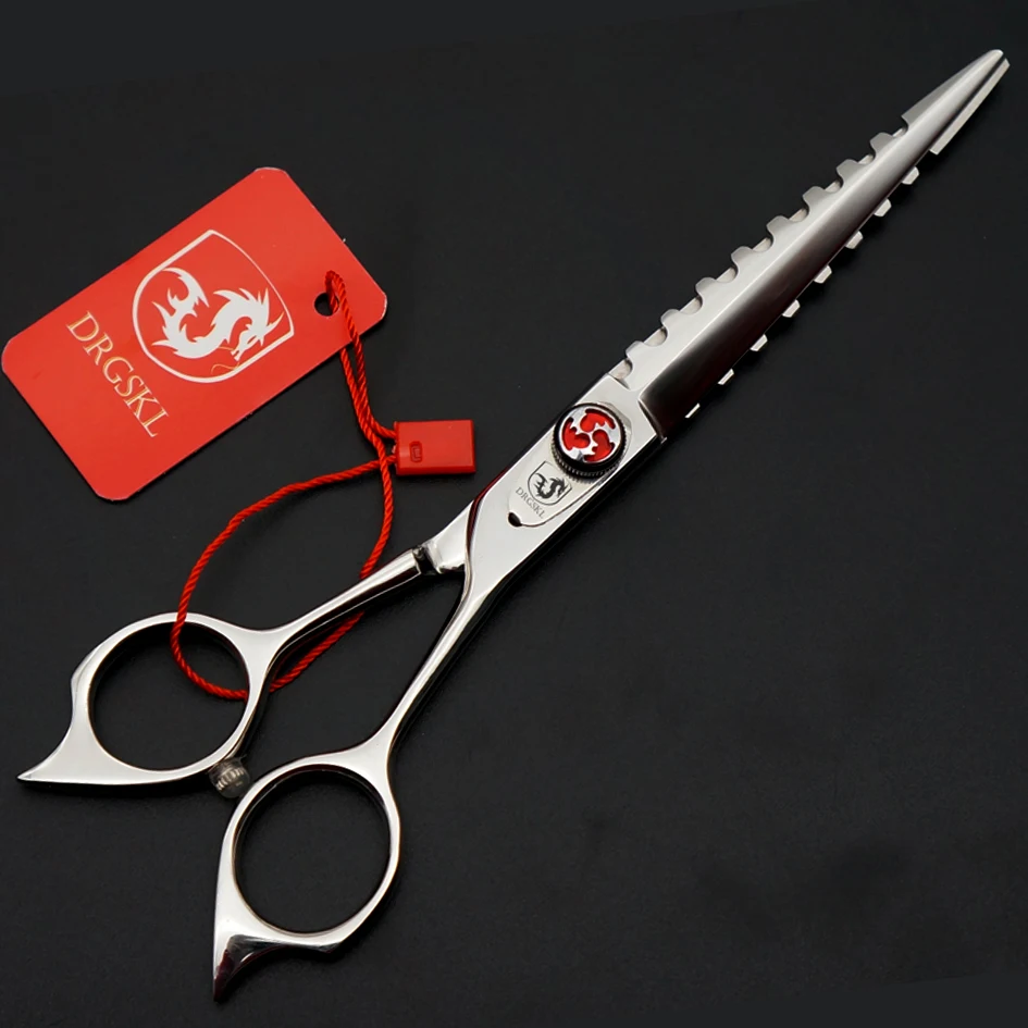 

Высший сорт 440C DRGSKL пилообразные ножницы для стрижки волос 6,0 дюймов Профессиональные Парикмахерские ножницы срезанные ножницы для волос
