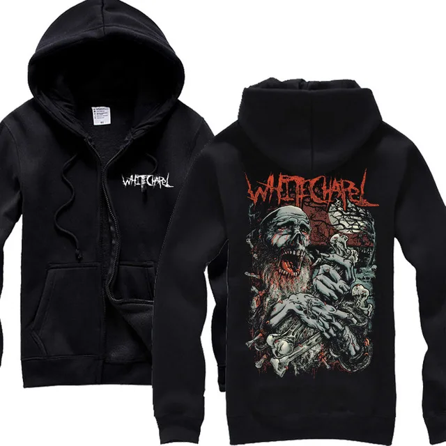 8 стилей Прохладный ужасный Hell Whitechapel хлопок рок толстовки брендовая зимняя куртка тяжелый металл Толстовка молния флис sudadera - Цвет: 4
