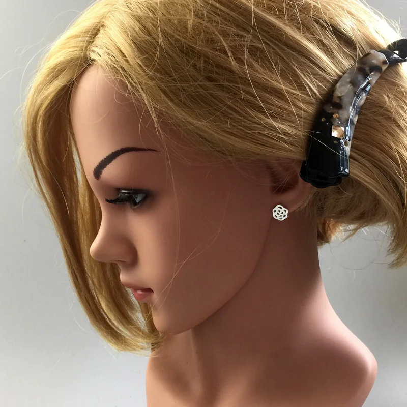 Серьги-гвоздики в форме цветка любви для женщин и девочек модные серебряные