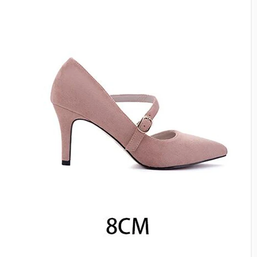 pink 8cm 3 дюймовый ремень сандалии 10 42 трансвестит Размер 33 Розовые женские туфли насосы Scarpin высокие каблуки 4 34 замша обувь серый Плюс размер 12 44 Указательный палец Лето мода Китай новая китайская - Цвет: pink 8cm