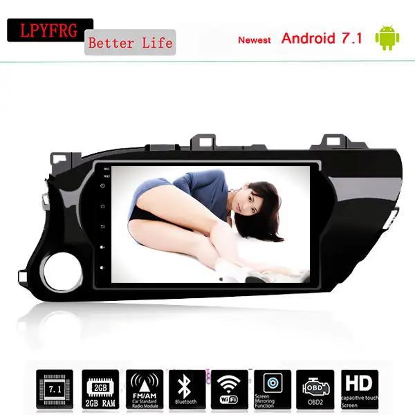 2 din 10 1 &quotandroid 0 Восьмиядерный автомобильный DVD GPS навигация для Toyota Hilux 16 19 аудио 4G